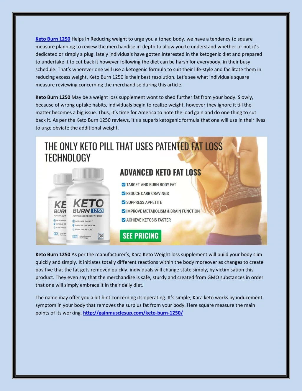 keto burn 1250 helps in reducing weight to urge