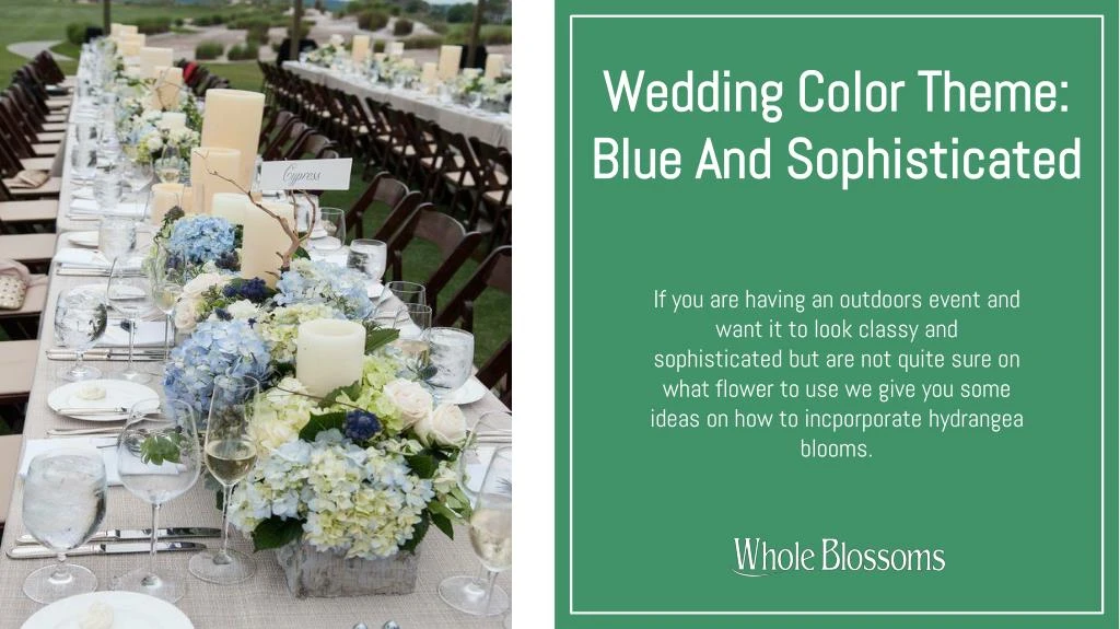 wedding color theme blue and sophisticated