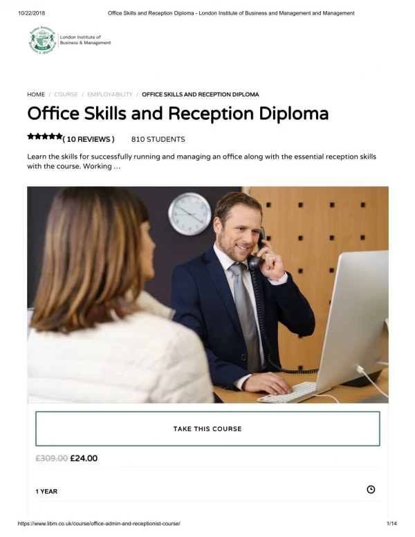 Office Skills and Reception Diploma - LIBM