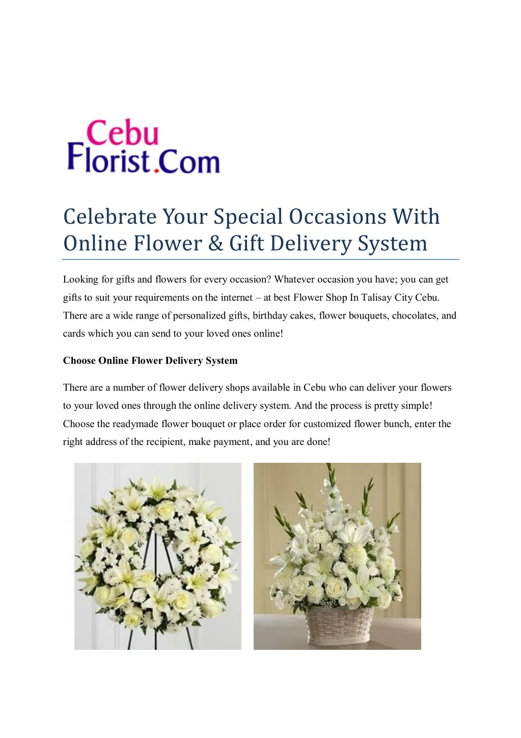 celebrate your special occasions with online