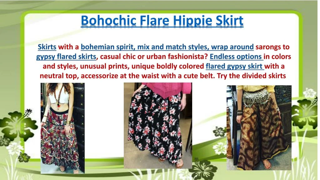 bohochic flare hippie skirt