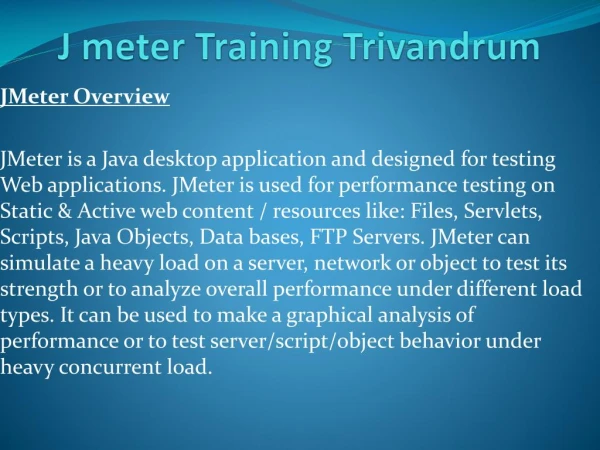 J meter Training Trivandrum