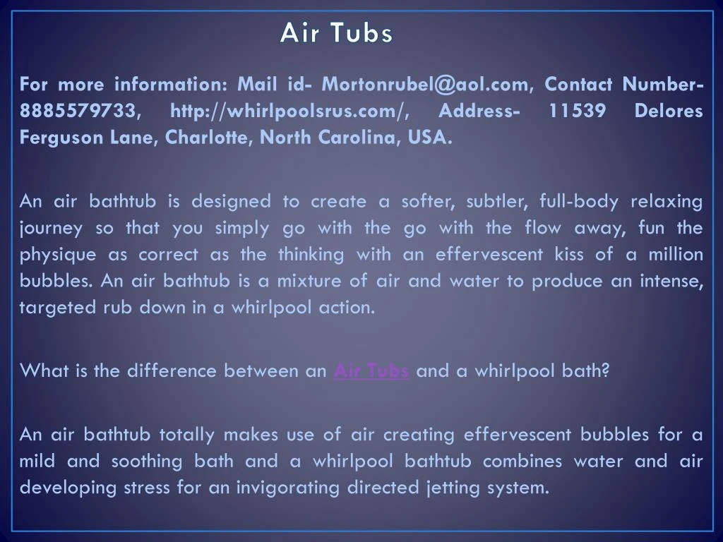 air tubs