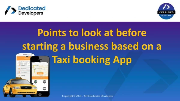 Points to look at before starting a business based on a Taxi booking App