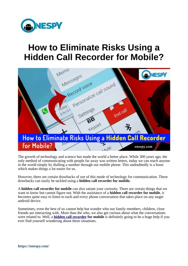 How to Eliminate Risks Using a Hidden Call Recorder for Mobile?