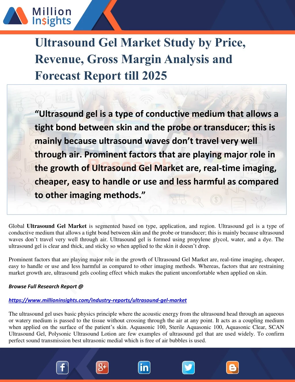 ultrasound gel market study by price revenue