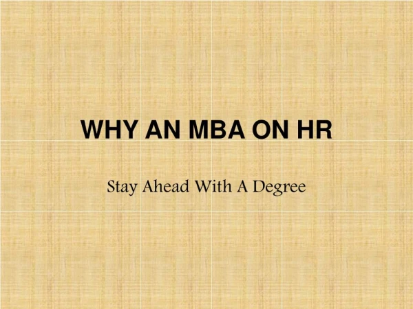 Why Should You Do An MBA In HRM?