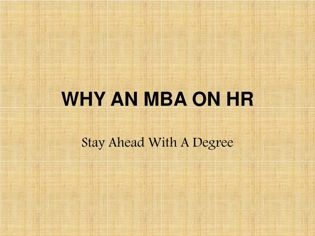 why an mba on hr