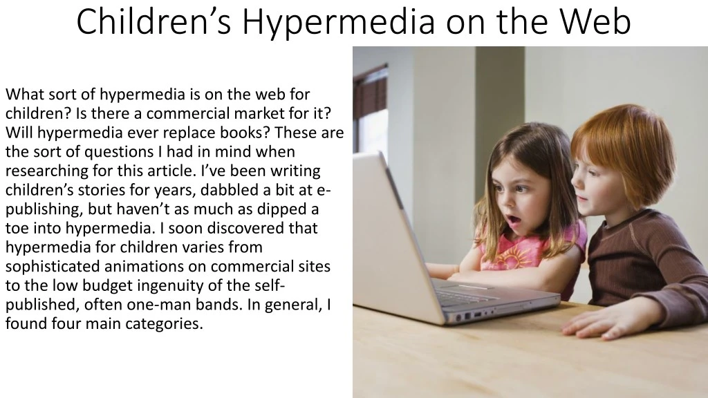 children s hypermedia on the web