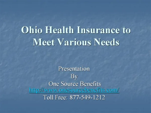 Ohio Health Insurance to Meet Various Needs