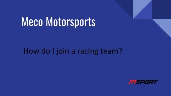 How do I join a racing team?