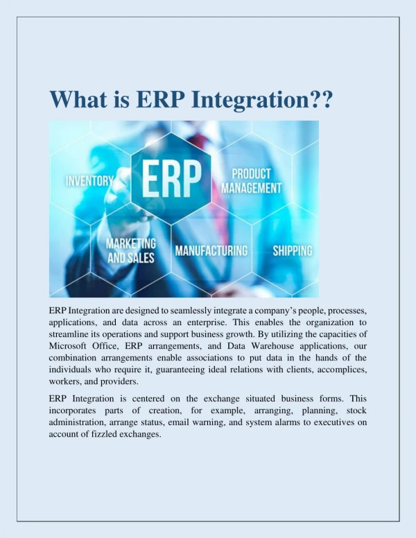 What is ERP Integration??