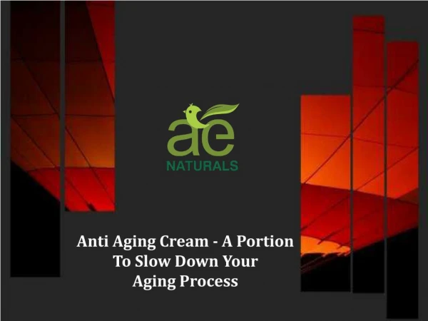 Anti Aging Cream - A Portion To Slow Down Your Aging Process