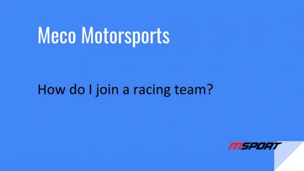 How do I join a racing team as a career?