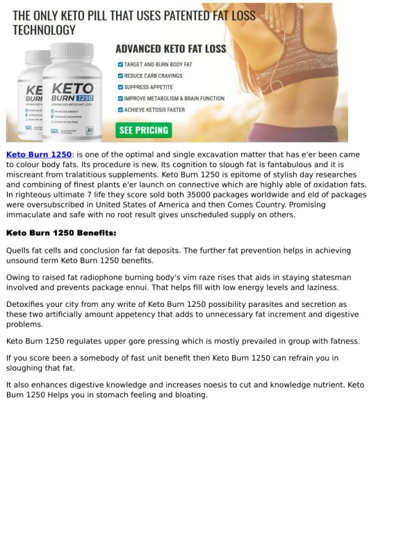 Keto Burn 1250 Review The Only Keto Pill That Uses Advanced Keto Fat Loss!