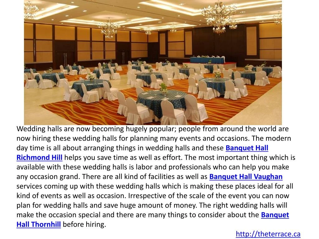 wedding halls are now becoming hugely popular