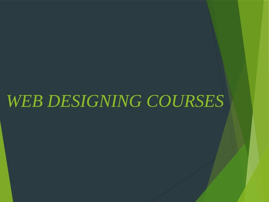 web designing courses