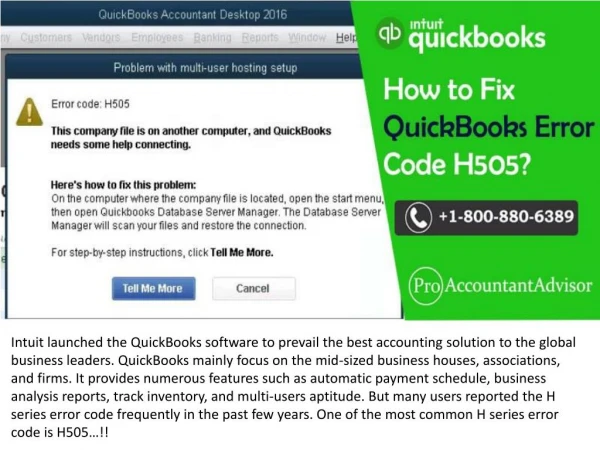 What is QuickBooks Error Code H505?