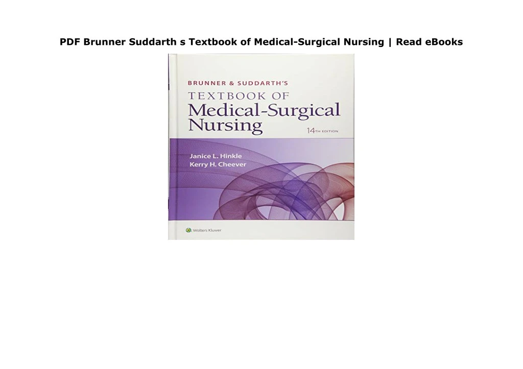 online pdf brunner suddarth s textbook of medical