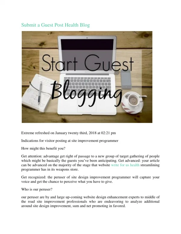 Submit a Guest Post Health Blog