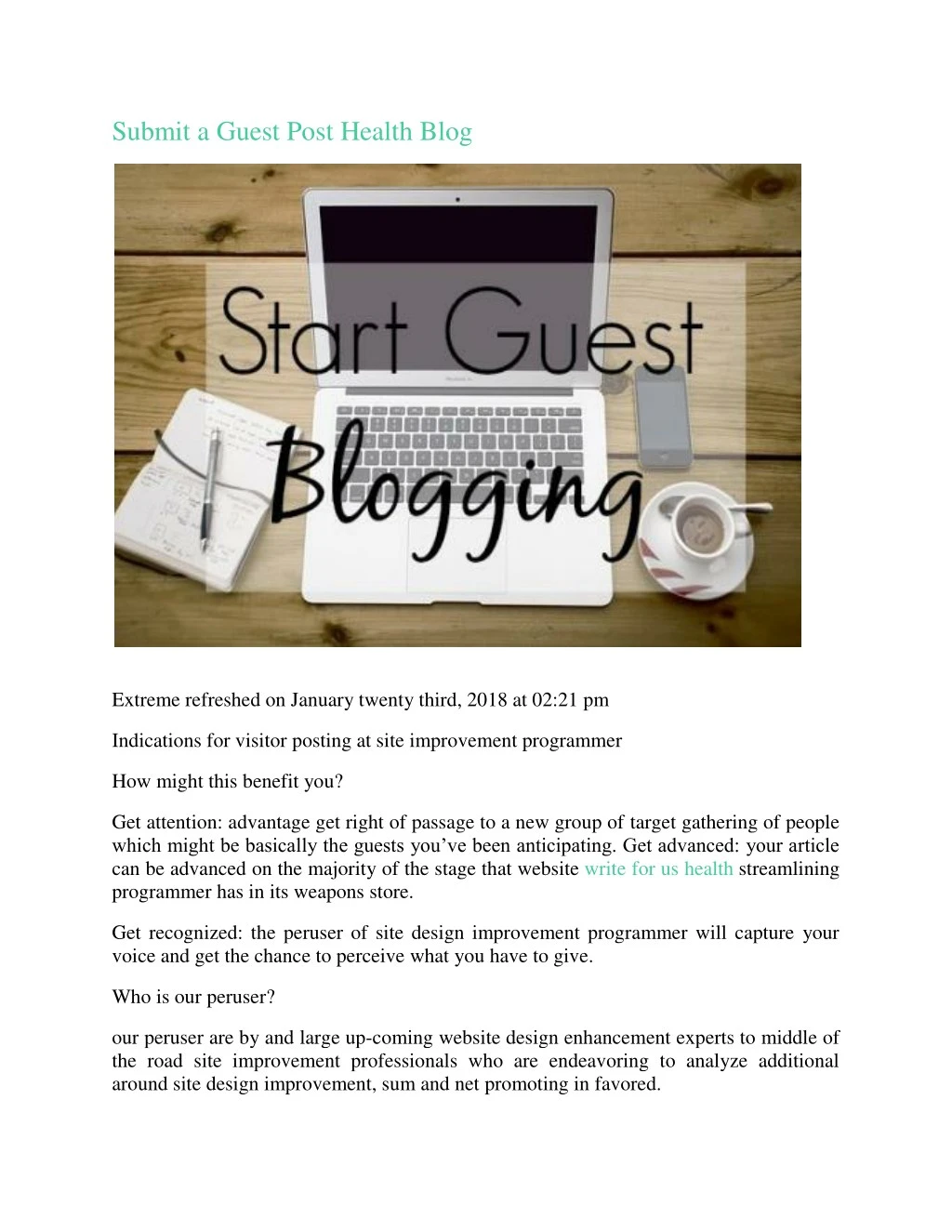 submit a guest post health blog