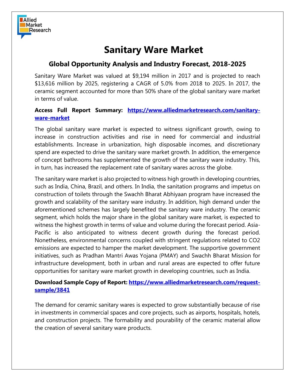 sanitary ware market