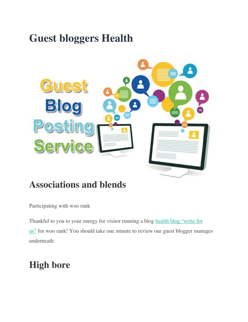 guest bloggers health