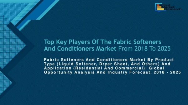 Fabric Softeners and Conditioners Market