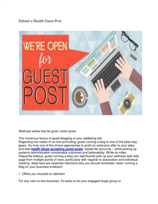 Submit a Health Guest Post