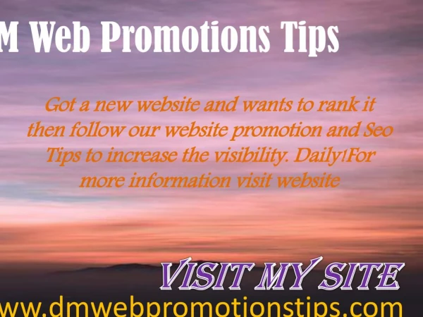 got a new website and wants to rank it then