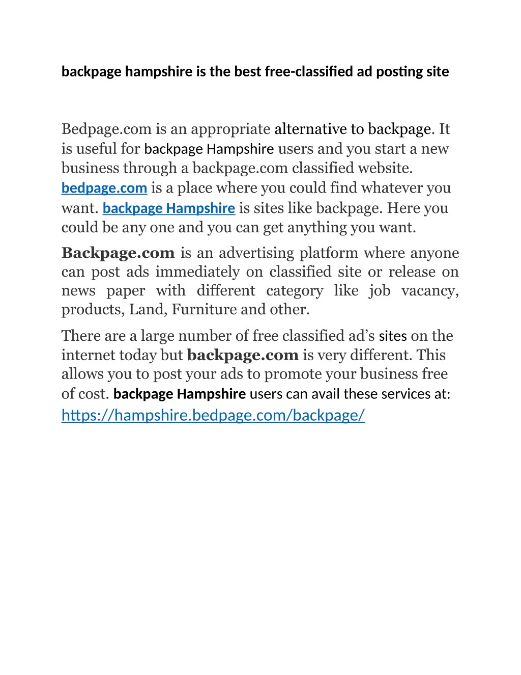 backpage hampshire is the best free classified