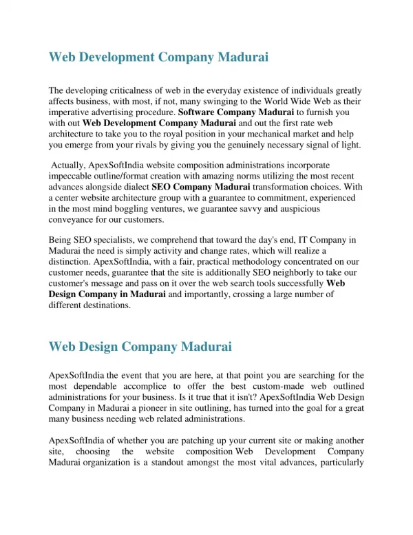 Web Design Company Madurai