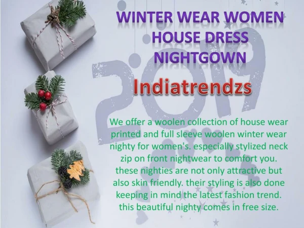 Winter Wear Women House Dress Nightgown