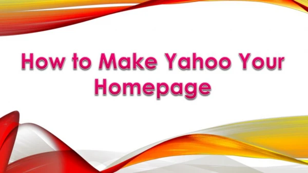 How to make Yahoo Homepage ?