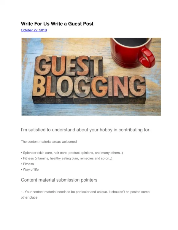 Write For Us Write a Guest Post