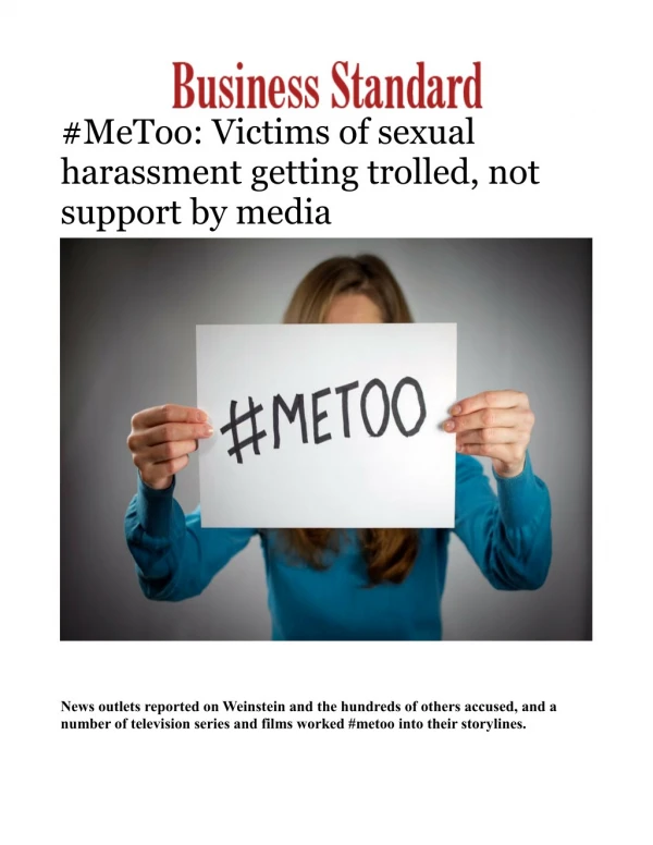 #MeToo: Victims of sexual harassment getting trolled, not support by media