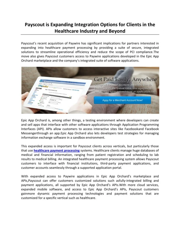 Payscout is Expanding Integration Options for Clients in the Healthcare Industry and Beyond