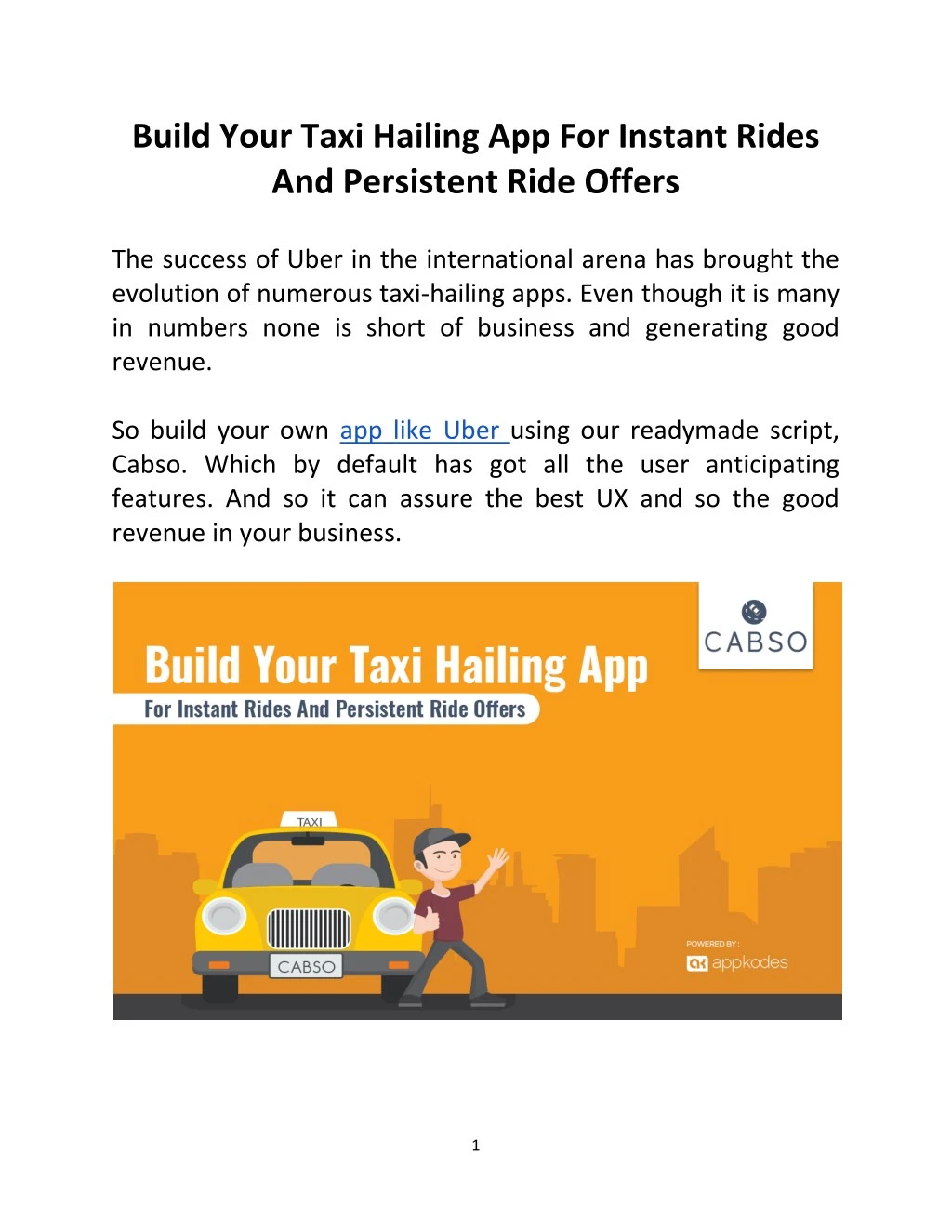 build your taxi hailing app for instant rides