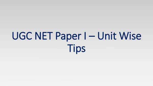 How to Crack UGC NET Paper I - Unit Wise Tips