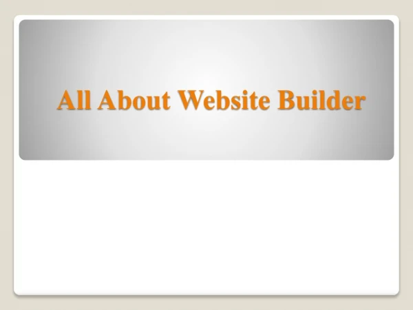 All about Website Builder