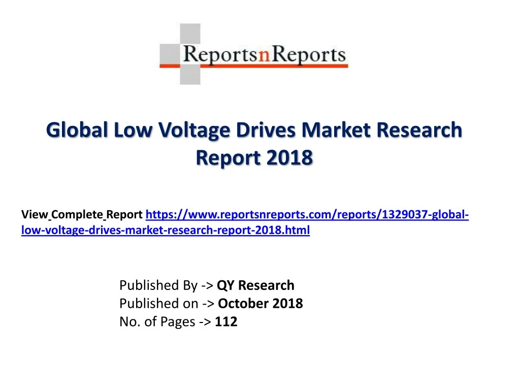 global low voltage drives market research report