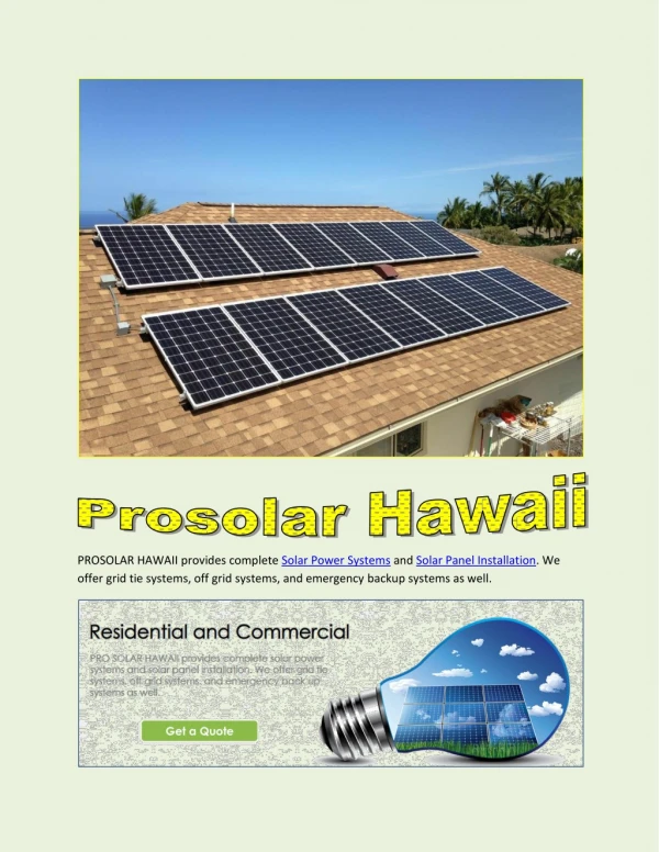 Solar Panels Professional in Big Island