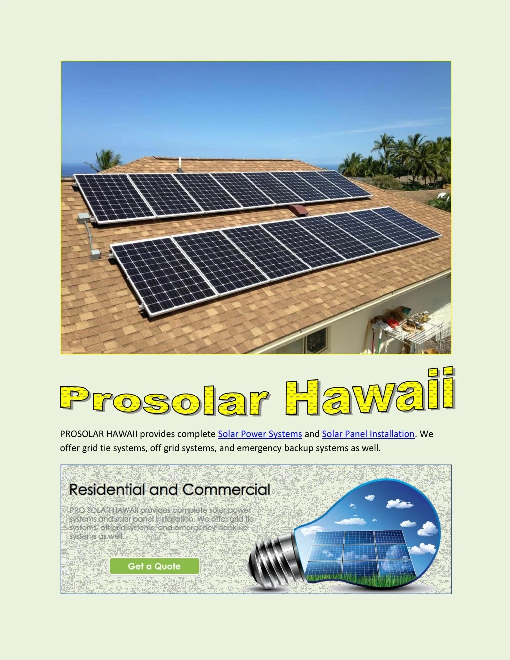 prosolar hawaii provides complete solar power