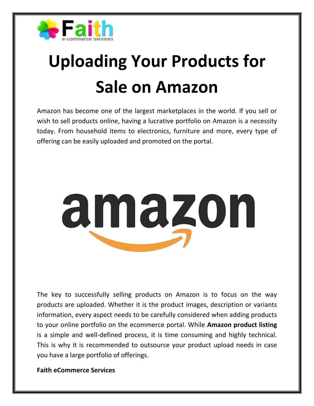 uploading your products for sale on amazon