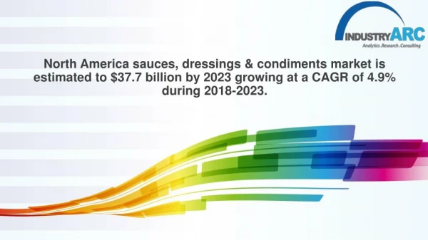 North America sauces, dressings & condiments market is estimated to surpass $37.7 billion by 2023 growing at a CAGR of 4