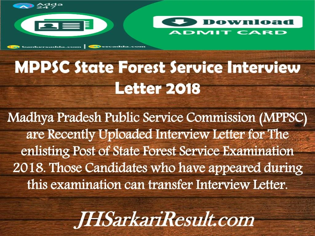mppsc state forest service interview letter 2018