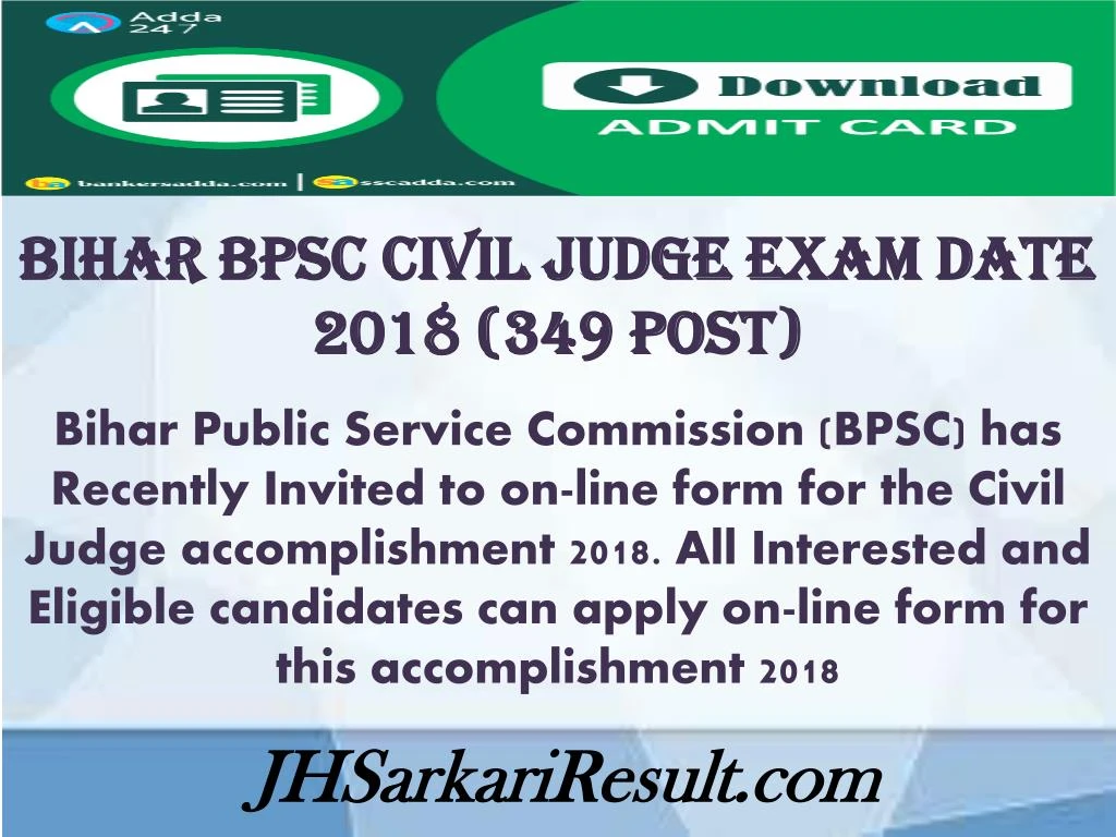 bihar bpsc civil judge exam date 2018 349 post
