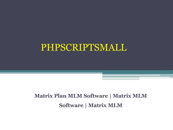 Matrix MLM Software | Matrix MLM