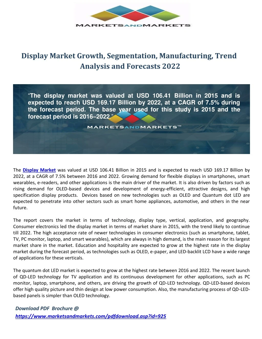 display market growth segmentation manufacturing
