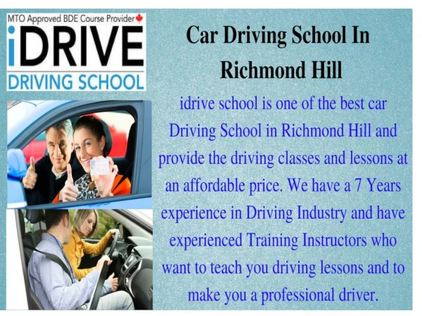 Car Driving School in Richmond Hill